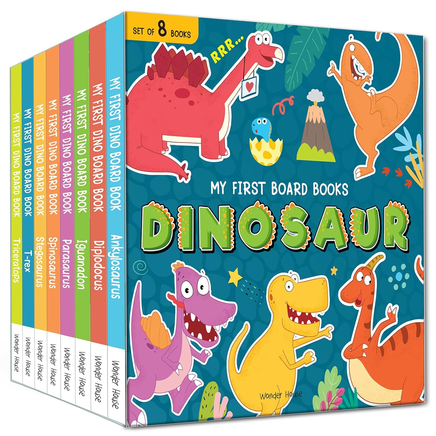 My First Board Books Dinosaur Box Set (8 Books Boxed Set) - Wonder House Books